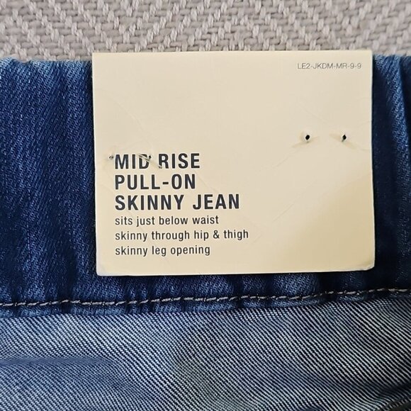 Lands' End Pull-On Jeans Women's 26W  Mid-Rise Skinny Tapered Leg Elastic NWT - Picture 9 of 15